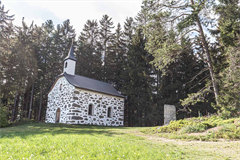 Eine Steinkirche im Wald